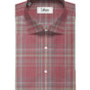 Soktas Men's Giza Cotton Checks 2.25 Meter Unstitched Shirting Fabric (Rosewood Pink)