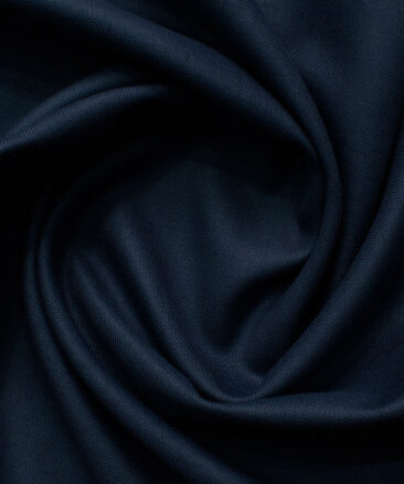 Linen Club Men's Linen Cotton  Solids 3.75 Meter Unstitched Suiting Fabric (Dark Blue)