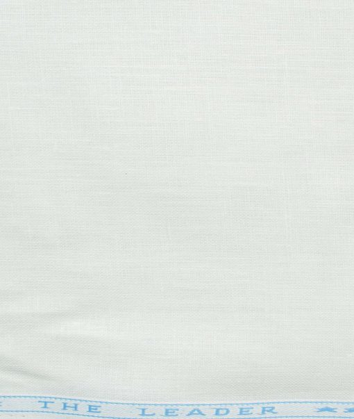 Linen Club Men's Pure Linen 66 LEA Solids 3.50 Meter Unstitched Shirting Fabric (White)