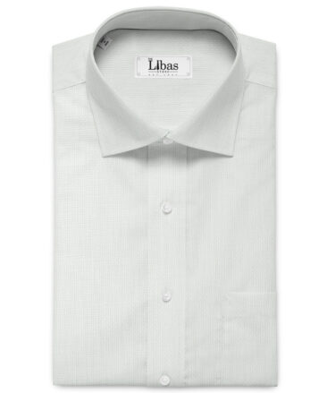 Linen Club Men's Pure Linen 66 LEA Structured 2.25 Meter Unstitched Shirting Fabric (White)