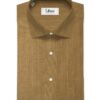 Linen Club Men's Pure Linen 66 LEA Striped 2.25 Meter Unstitched Shirting Fabric (Camel Brown)