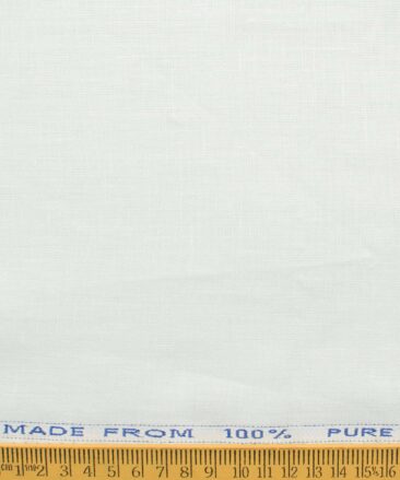 Arvind Men's Pure Linen 44 LEA Solids 3.50 Meter Unstitched Shirting Fabric (White)