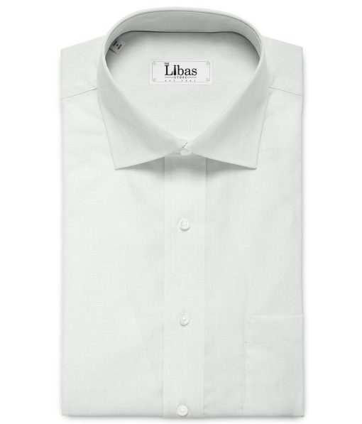 Arvind Men's Pure Linen 60 LEA Self Design 3.50 Meter Unstitched Shirting Fabric (White)