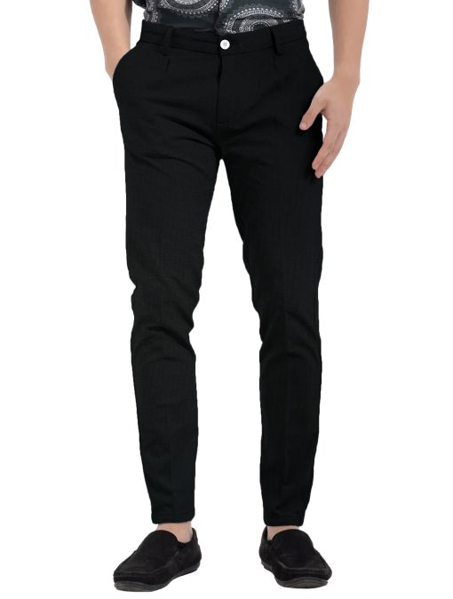 Arvind Men's Cotton Structured Stretchable  Unstitched Trouser Fabric (Black) - Image 3