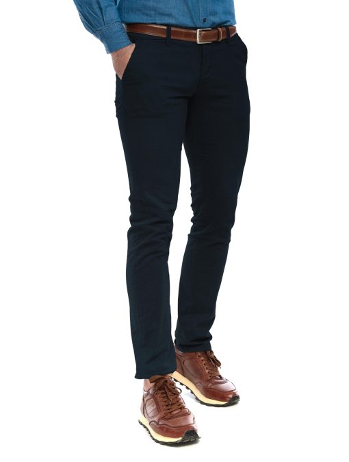 Arvind Men's Cotton Structured Stretchable  Unstitched Trouser Fabric (Navy Blue) - Image 2