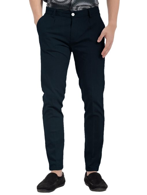 Arvind Men's Cotton Structured Stretchable  Unstitched Trouser Fabric (Navy Blue) - Image 4