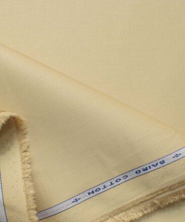 Burgoyne Men's Cotton Solids 3.75 Meter Stretchable Unstitched Trouser Fabric (Sandcastle Beige)