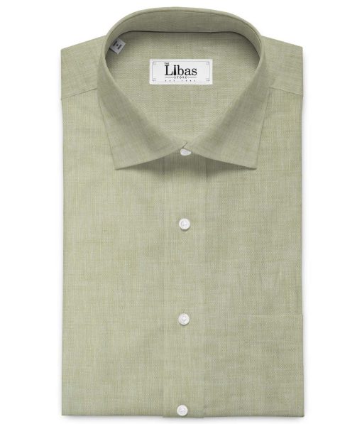 Cavallo by Linen Club Men's Cotton Linen Self Design 2.25 Meter Unstitched Shirting Fabric (Bone Beige)