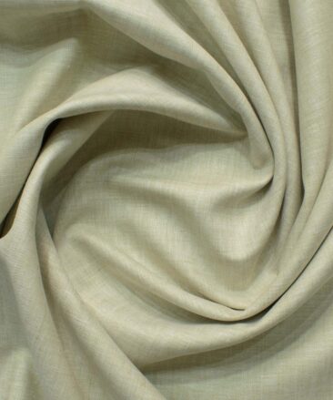 Cavallo by Linen Club Men's Cotton Linen Self Design 2.25 Meter Unstitched Shirting Fabric (Bone Beige)