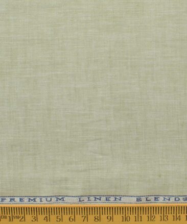 Cavallo by Linen Club Men's Cotton Linen Self Design 2.25 Meter Unstitched Shirting Fabric (Bone Beige)