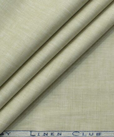 Cavallo by Linen Club Men's Cotton Linen Self Design 2.25 Meter Unstitched Shirting Fabric (Bone Beige)