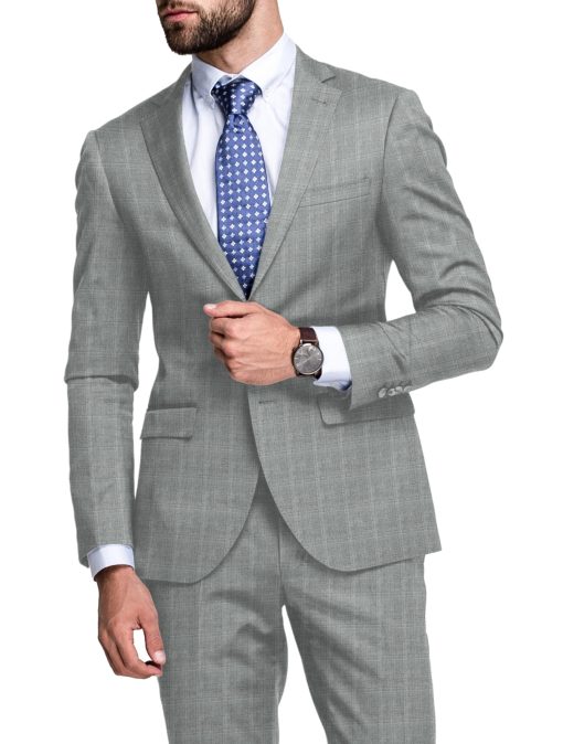 Raymond Men's Polyester Viscose Checks  Unstitched Suiting Fabric (Grey) - Image 2