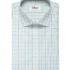 Arvind Men's 60's Premium Cotton Checks 2.25 Meter Unstitched Shirting Fabric (White & Blue)