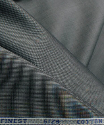 Burgoyne Men's Giza Cotton Solids 2.25 Meter Unstitched Shirting Fabric (Dark Grey)