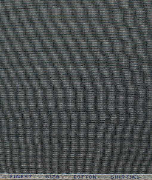 Burgoyne Men's Giza Cotton Solids 2.25 Meter Unstitched Shirting Fabric (Dark Grey)