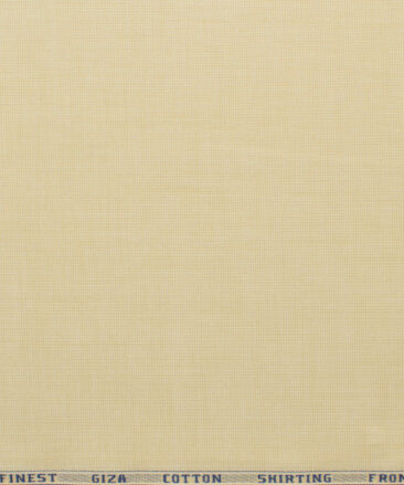 Burgoyne Men's Giza Cotton Solids 2.25 Meter Unstitched Shirting Fabric (Egg Nog Beige)