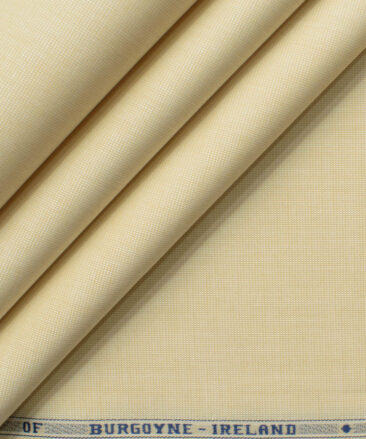 Burgoyne Men's Giza Cotton Solids 2.25 Meter Unstitched Shirting Fabric (Egg Nog Beige)