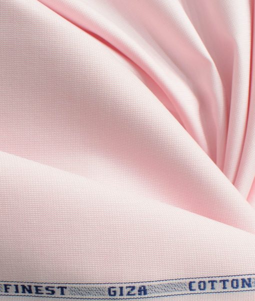 Burgoyne Men's Giza Cotton Solids 2.25 Meter Unstitched Shirting Fabric (Pink)