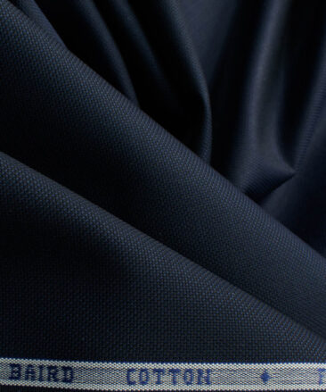 Burgoyne Men's Giza Cotton Solids 2.25 Meter Unstitched Shirting Fabric (Dark Navy Blue)