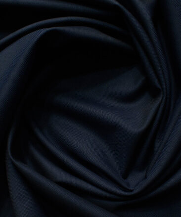 Burgoyne Men's Giza Cotton Solids 2.25 Meter Unstitched Shirting Fabric (Dark Navy Blue)