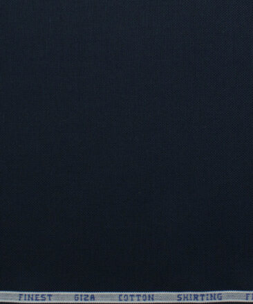 Burgoyne Men's Giza Cotton Solids 2.25 Meter Unstitched Shirting Fabric (Dark Navy Blue)