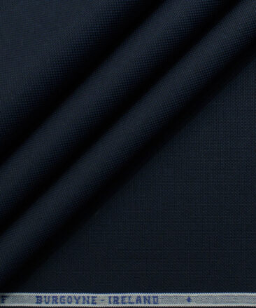 Burgoyne Men's Giza Cotton Solids 2.25 Meter Unstitched Shirting Fabric (Dark Navy Blue)