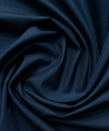 Burgoyne Men's Giza Cotton Solids 2.25 Meter Unstitched Shirting Fabric (Dark Royal Blue)