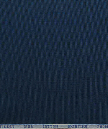 Burgoyne Men's Giza Cotton Solids 2.25 Meter Unstitched Shirting Fabric (Dark Royal Blue)