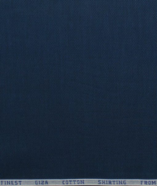 Burgoyne Men's Giza Cotton Solids 2.25 Meter Unstitched Shirting Fabric (Dark Royal Blue)