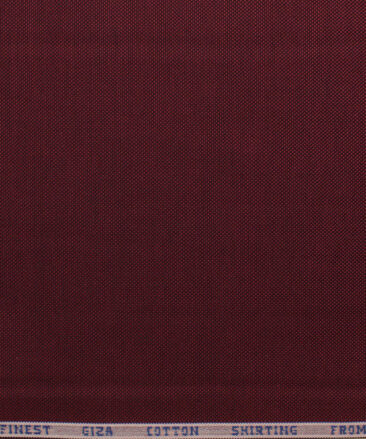 Burgoyne Men's Giza Cotton Solids 2.25 Meter Unstitched Shirting Fabric (Wine)