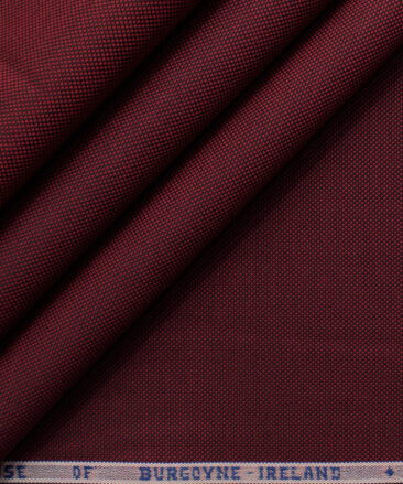 Burgoyne Men's Giza Cotton Solids 2.25 Meter Unstitched Shirting Fabric (Wine)