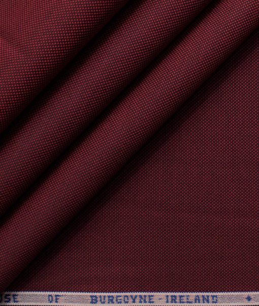 Burgoyne Men's Giza Cotton Solids 2.25 Meter Unstitched Shirting Fabric (Wine)