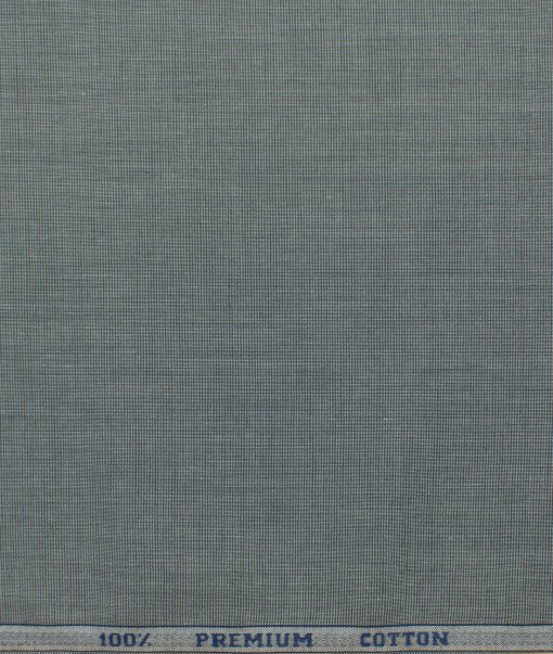 Raymond Men's Premium Cotton Solids 2.25 Meter Unstitched Shirting Fabric (Grey)