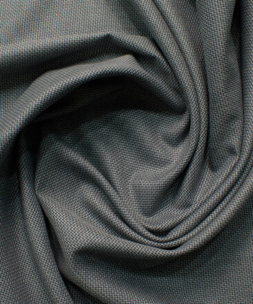 Cadini Italy Men's Polyester Viscose  Structured 3.75 Meter Unstitched Suiting Fabric (Grey)