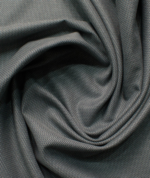 Cadini Italy Men's Polyester Viscose  Structured 3.75 Meter Unstitched Suiting Fabric (Grey)