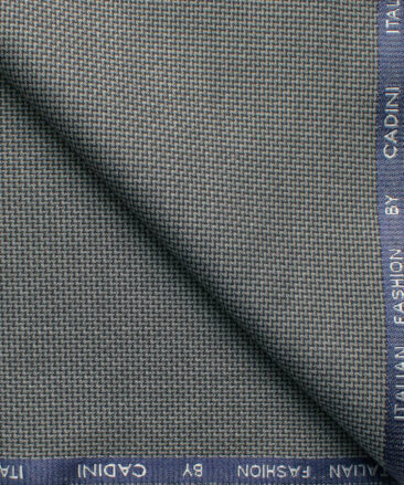 Cadini Italy Men's Polyester Viscose  Structured 3.75 Meter Unstitched Suiting Fabric (Grey)