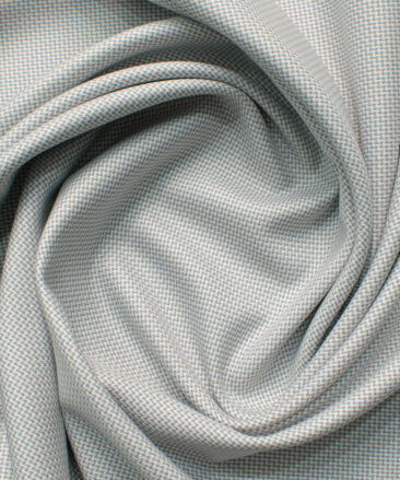 Cadini Italy Men's Polyester Viscose  Structured 3.75 Meter Unstitched Suiting Fabric (Light Grey)