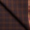 Cadini Italy Men's Polyester Viscose  Checks 3.75 Meter Unstitched Suiting Fabric (Syrup Brown)