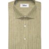 Cotton Fusion Men's Wrinkle Free Striped 2.25 Meter Unstitched Shirting Fabric (Light Brown)