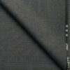 Canetti by Cadini Italy Men's Polyester Viscose  Checks 3.75 Meter Unstitched Suiting Fabric (Dark Grey)