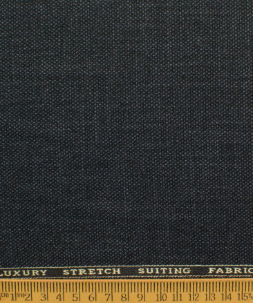 Canetti by Cadini Italy Men's Polyester Viscose  Structured 3.75 Meter Unstitched Suiting Fabric (Dark Grey)