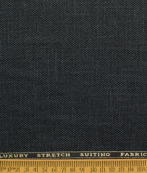 Canetti by Cadini Italy Men's Polyester Viscose  Structured 3.75 Meter Unstitched Suiting Fabric (Dark Grey)