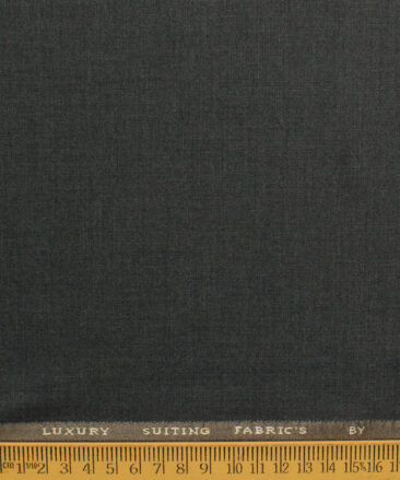 Canetti by Cadini Italy Men's Polyester Viscose  Self Design 3.75 Meter Unstitched Suiting Fabric (Dark Worsted Grey)