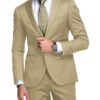 Canetti by Cadini Italy Men's Polyester Viscose  Structured 3.75 Meter Unstitched Suiting Fabric (Khakhi)