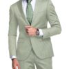 Canetti by Cadini Italy Men's Polyester Viscose  Structured 3.75 Meter Unstitched Suiting Fabric (Light Pistachious Green)