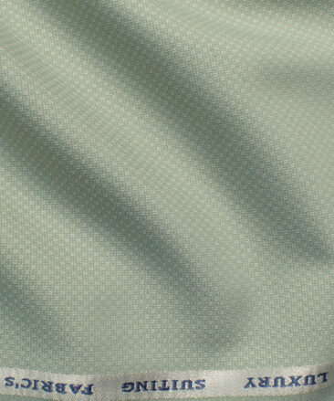 Canetti by Cadini Italy Men's Polyester Viscose  Structured 3.75 Meter Unstitched Suiting Fabric (Light Pistachious Green)