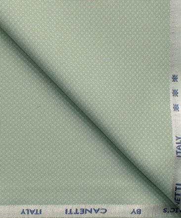 Canetti by Cadini Italy Men's Polyester Viscose  Structured 3.75 Meter Unstitched Suiting Fabric (Light Pistachious Green)