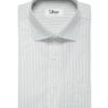 Siyaram's Men's Bamboo Wrinkle Resistant Striped 2.25 Meter Unstitched Shirting Fabric (White & Grey)