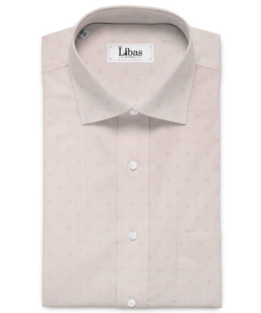 Siyaram's Men's Bamboo Wrinkle Resistant Self Design 2.25 Meter Unstitched Shirting Fabric (Pink)