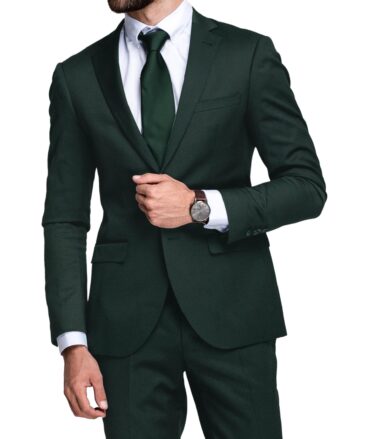 Absoluto Men's Terry Rayon  Structured  Unstitched Suiting Fabric (Dark Green)